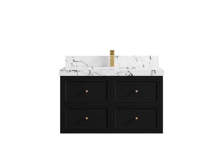 Roswell Floating 36 in. W x 22 in. D Center Sink Bathroom Vanity - photo 39