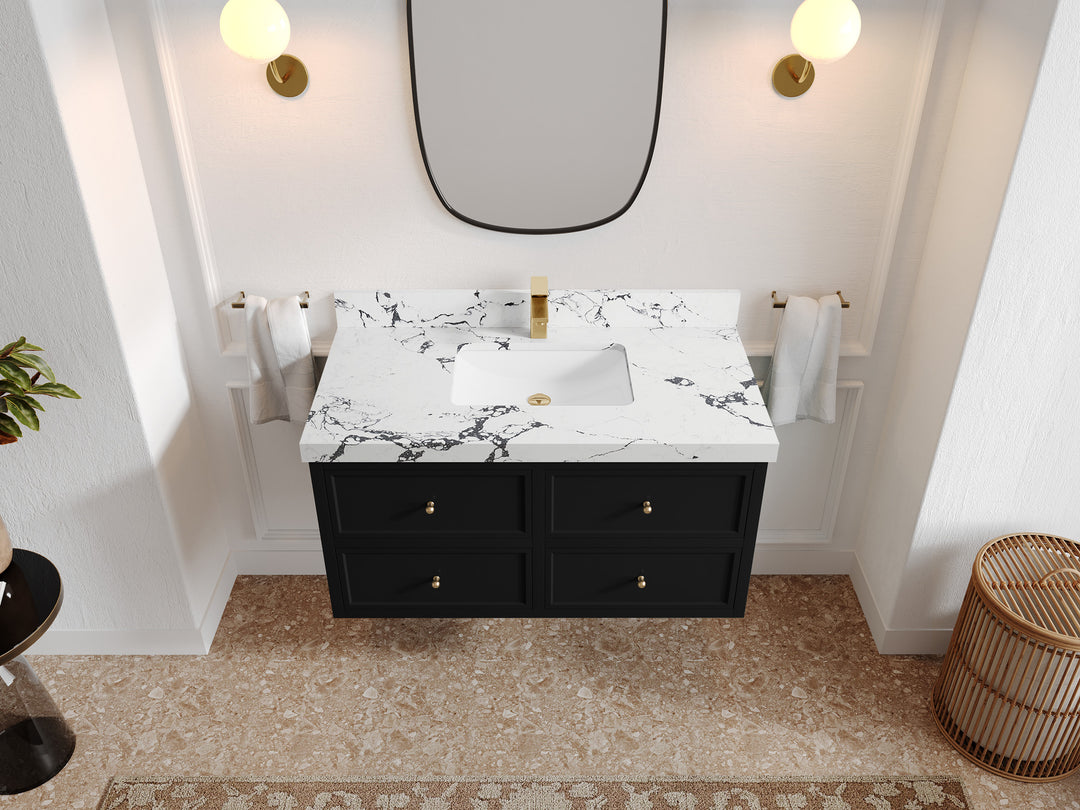 Roswell Floating 42 in. W x 22 in. D Single Sink Bathroom Vanity