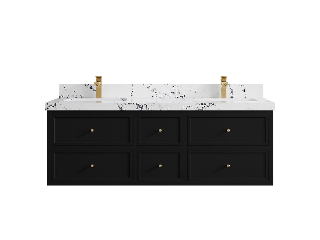 Roswell Floating 60 in. W x 22 in. D Double Sink Bathroom Vanity