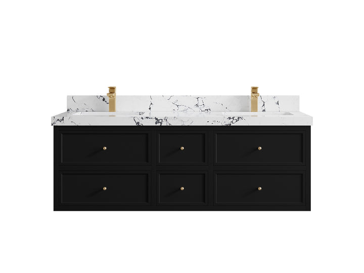 Roswell Floating 60 in. W x 22 in. D Double Sink Bathroom Vanity - photo 41