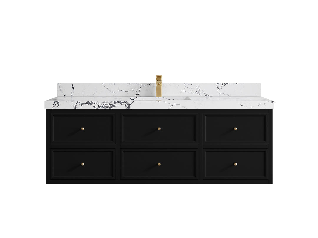 Roswell Floating 60 in. W x 22 in. D Single Sink Bathroom Vanity