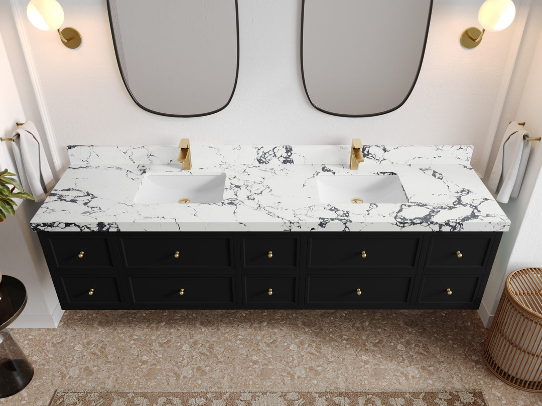 Roswell Floating 84 in. W x 22 in. D Double Sink Bathroom Vanity