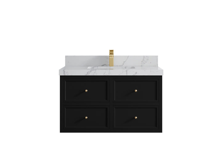 Roswell Floating 36 in. W x 22 in. D Center Sink Bathroom Vanity - photo 41