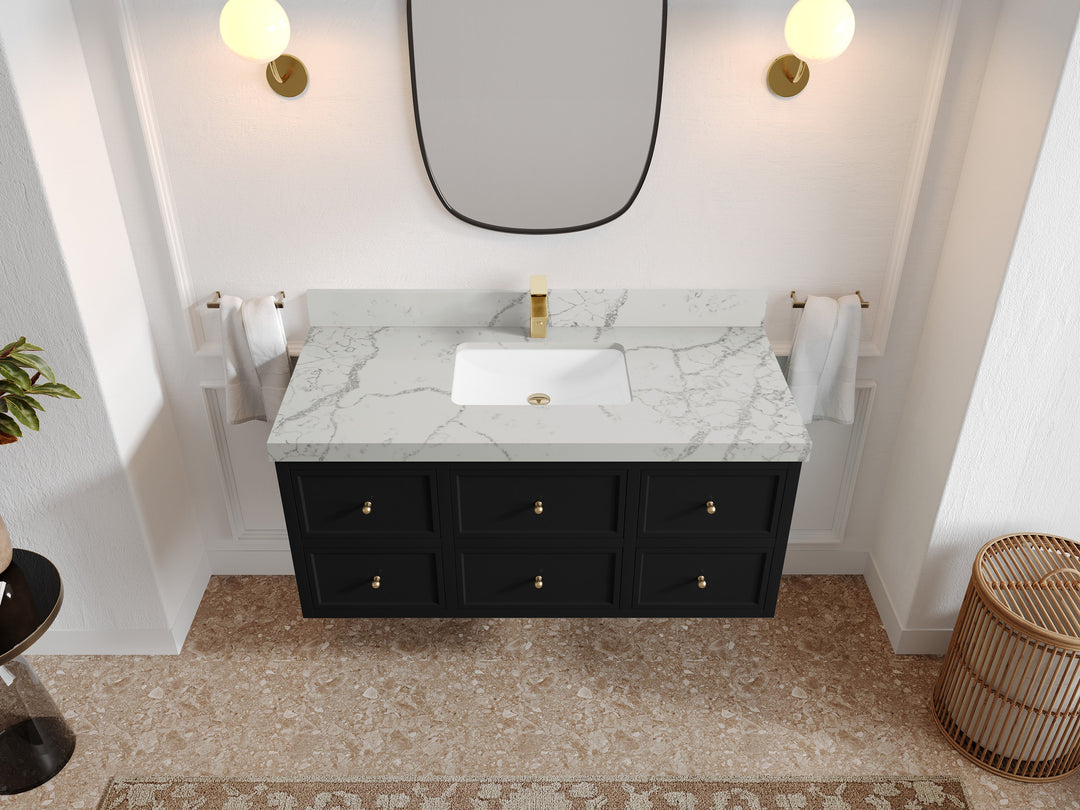 Roswell Floating 48 in. W x 22 in. D Single Sink Bathroom Vanity