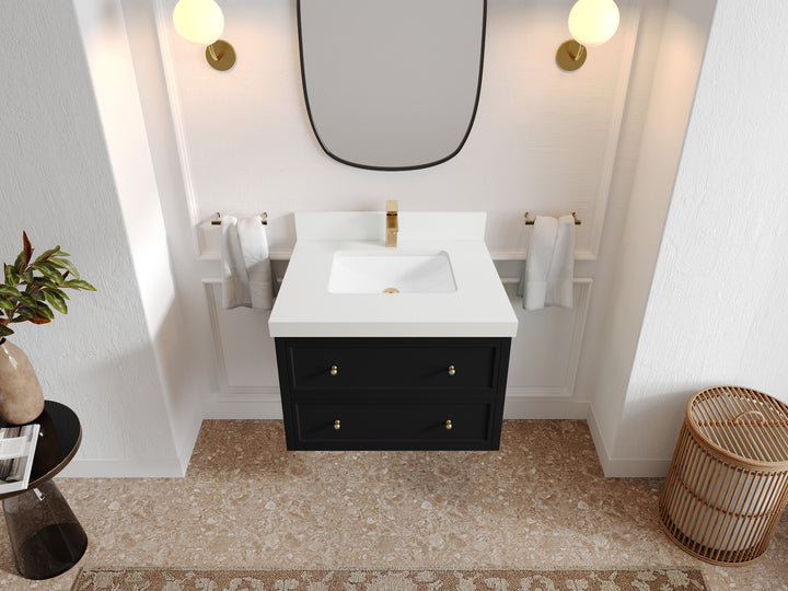 Roswell Floating 30 in. W x 22 in. D Single Sink Bathroom Vanity - photo 44