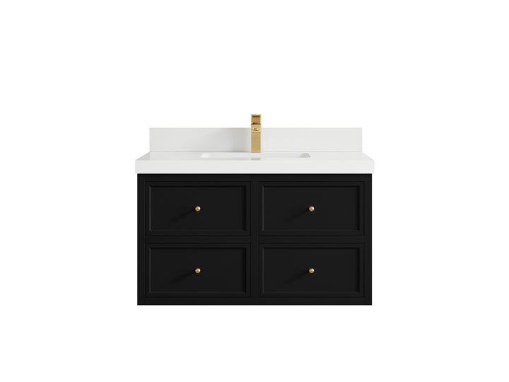 Roswell Floating 36 in. W x 22 in. D Center Sink Bathroom Vanity - photo 43