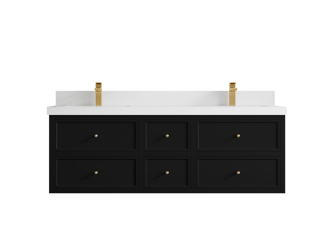 Roswell Floating 60 in. W x 22 in. D Double Sink Bathroom Vanity