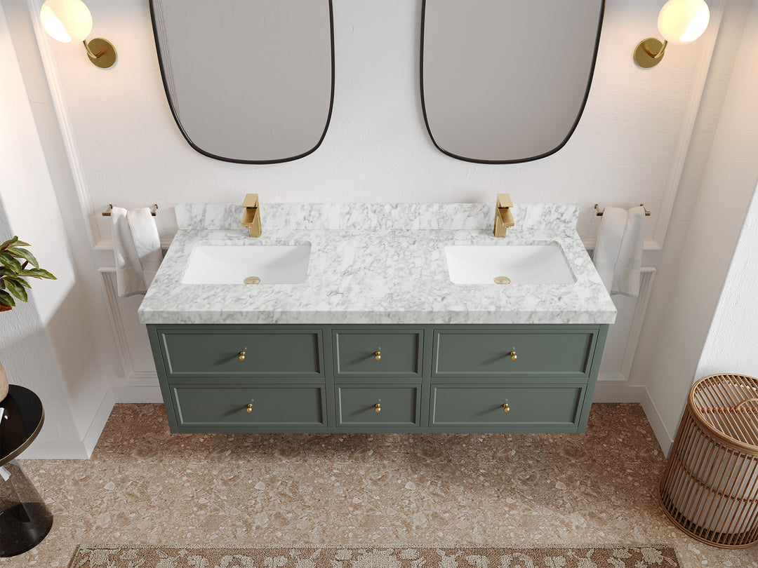 Roswell Floating 60 in. W x 22 in. D Double Sink Bathroom Vanity