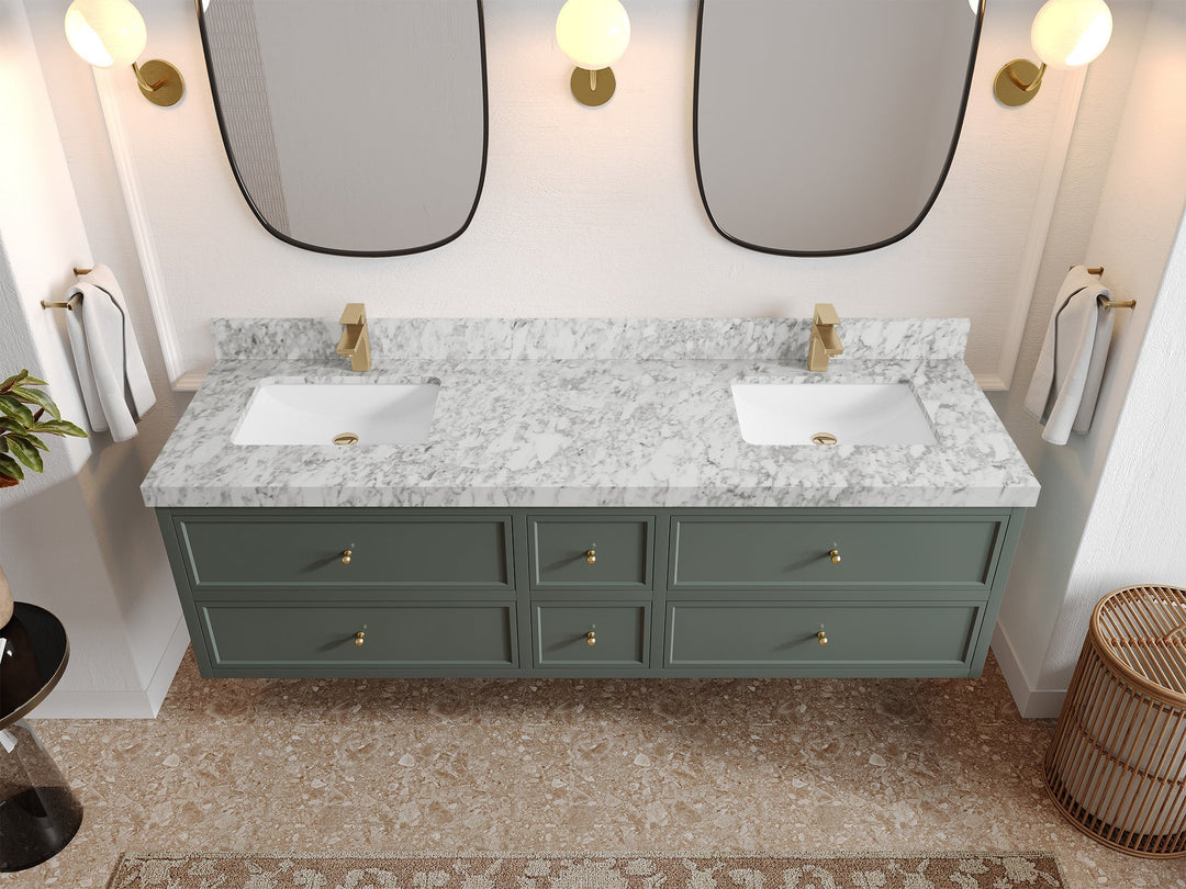 Roswell Floating 72 in. W x 22 in. D Double Sink Bathroom Vanity