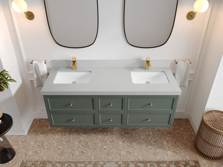 Roswell Floating 60 in. W x 22 in. D Double Sink Bathroom Vanity - photo 12