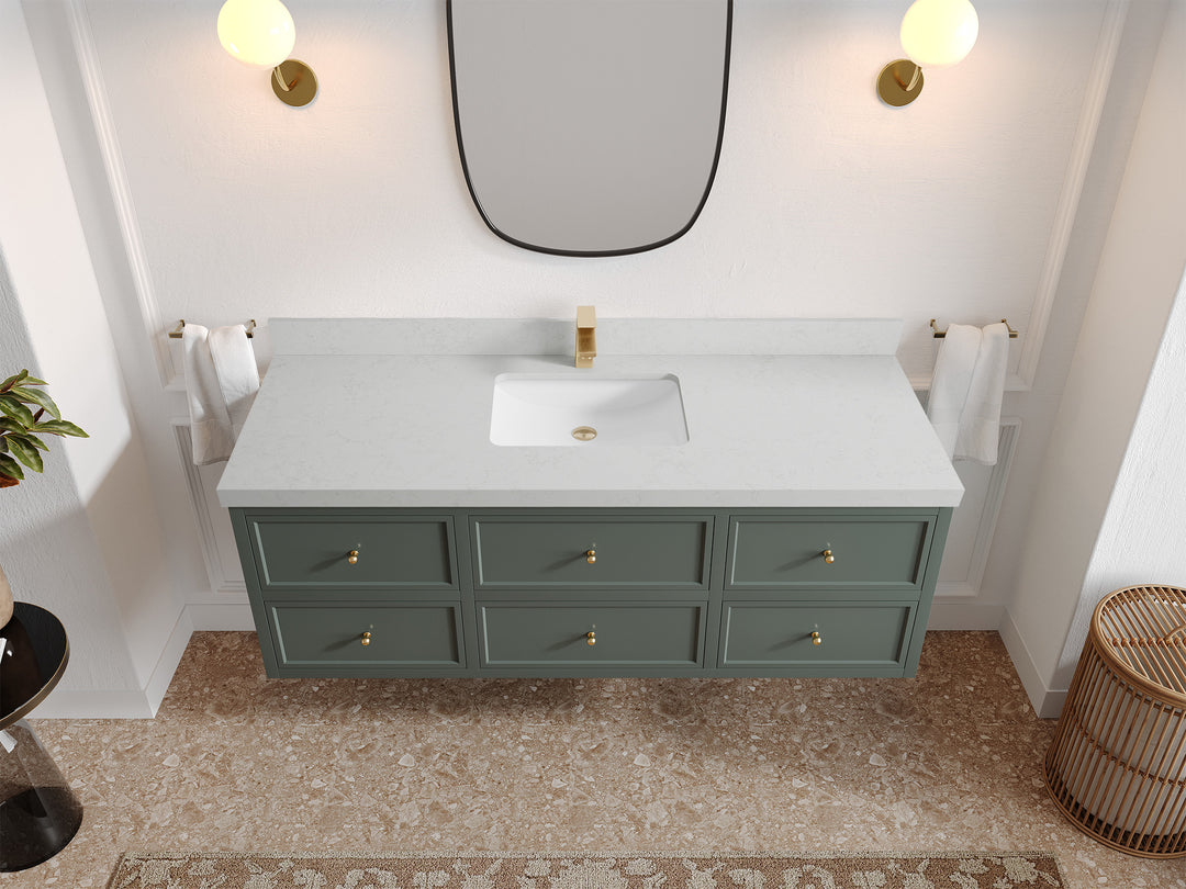 Roswell Floating 60 in. W x 22 in. D Single Sink Bathroom Vanity