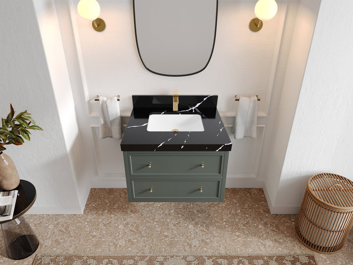 Roswell Floating 30 in. W x 22 in. D Single Sink Bathroom Vanity - photo 8