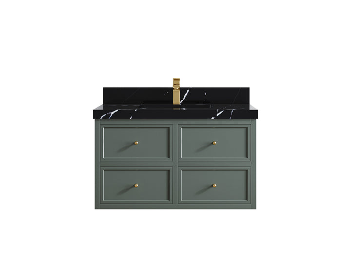Roswell Floating 36 in. W x 22 in. D Center Sink Bathroom Vanity - photo 9