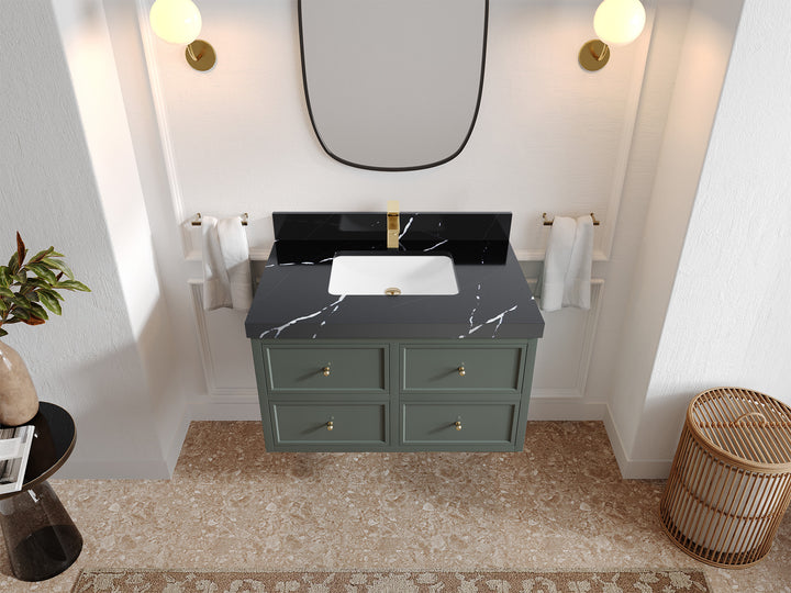 Roswell Floating 36 in. W x 22 in. D Center Sink Bathroom Vanity - photo 8