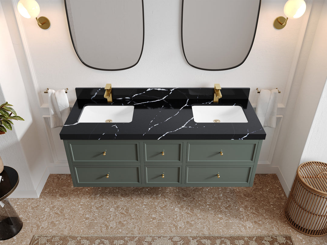 Roswell Floating 60 in. W x 22 in. D Double Sink Bathroom Vanity