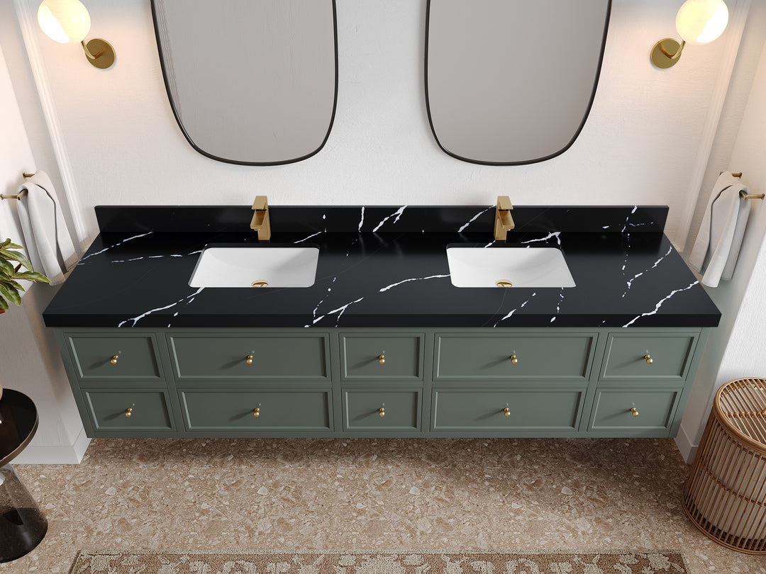 Roswell Floating 84 in. W x 22 in. D Double Sink Bathroom Vanity
