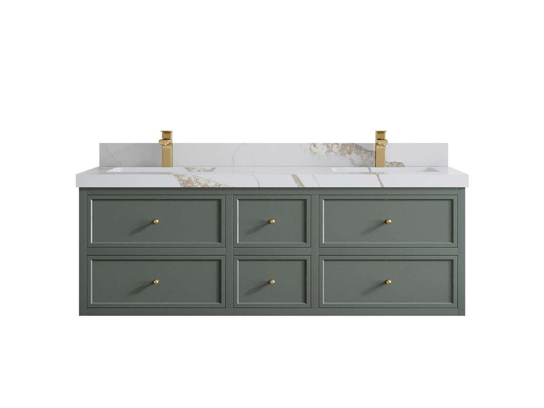Roswell Floating 60 in. W x 22 in. D Double Sink Bathroom Vanity