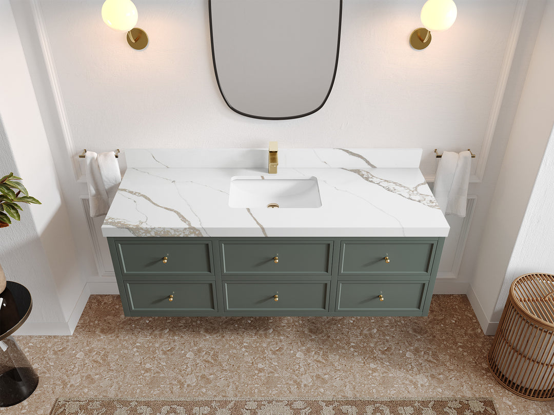 Roswell Floating 60 in. W x 22 in. D Single Sink Bathroom Vanity