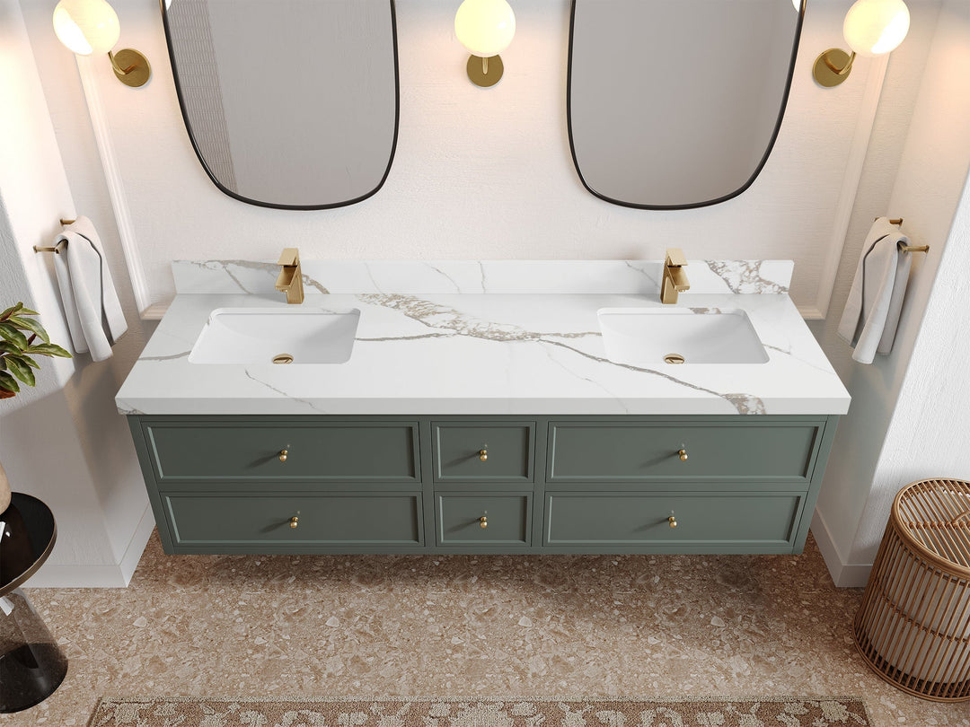 Roswell Floating 72 in. W x 22 in. D Double Sink Bathroom Vanity