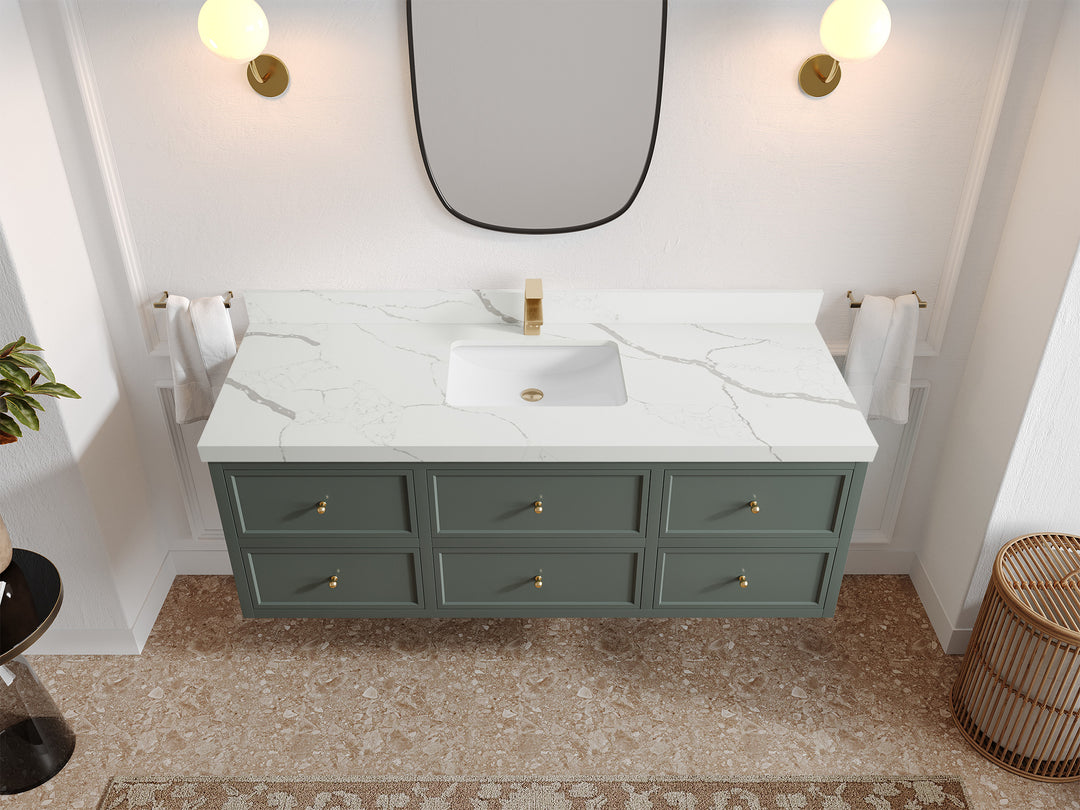 Roswell Floating 60 in. W x 22 in. D Single Sink Bathroom Vanity
