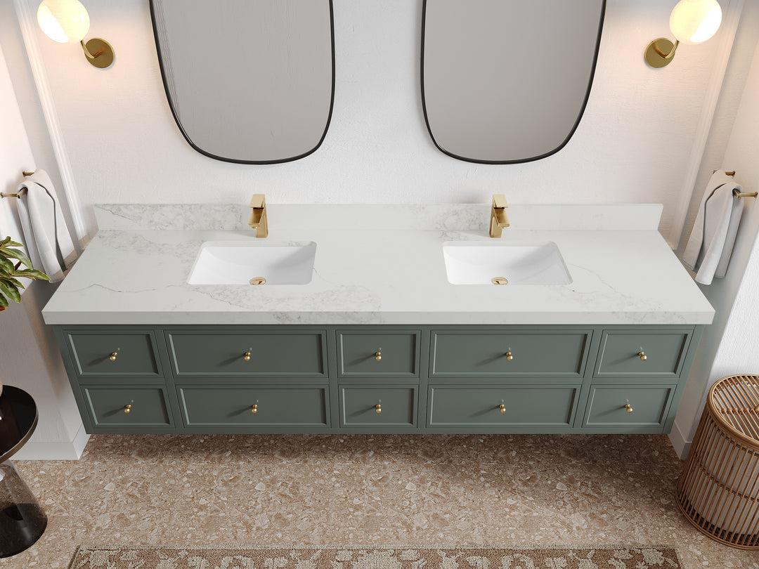 Roswell Floating 84 in. W x 22 in. D Double Sink Bathroom Vanity