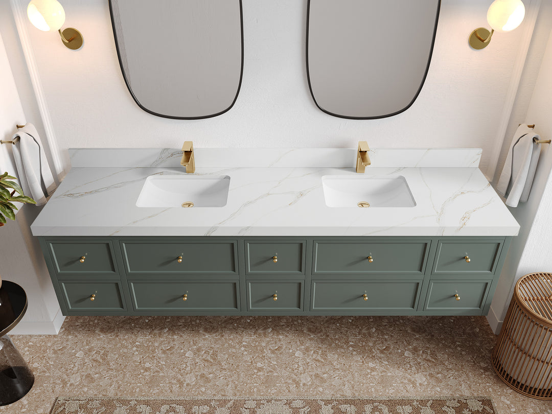 Roswell Floating 84 in. W x 22 in. D Double Sink Bathroom Vanity