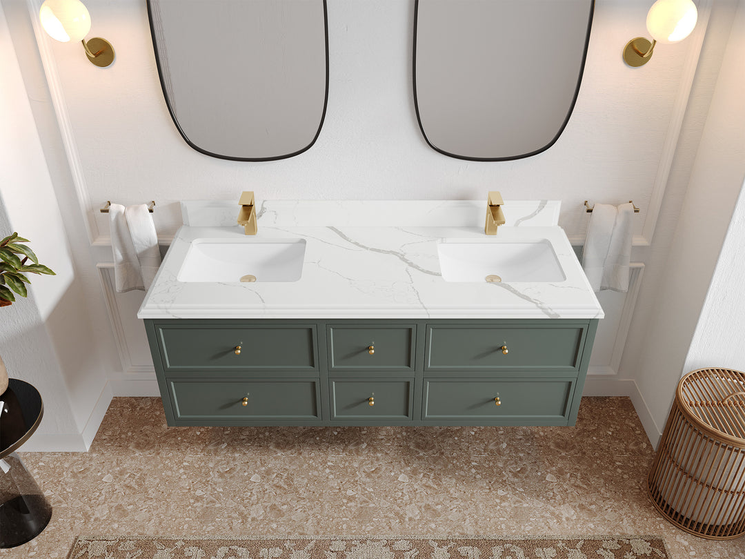 Roswell Floating 60 in. W x 22 in. D Double Sink Bathroom Vanity