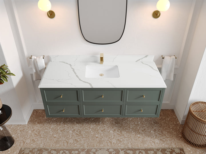 Roswell Floating 60 in. W x 22 in. D Single Sink Bathroom Vanity - photo 22