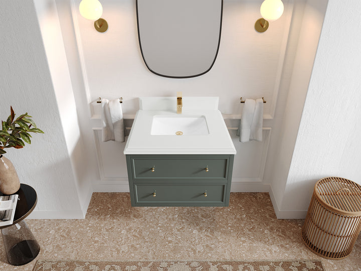 Roswell Floating 30 in. W x 22 in. D Single Sink Bathroom Vanity - photo 26