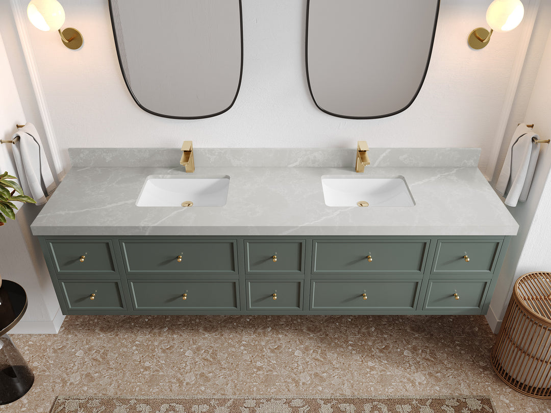 Roswell Floating 84 in. W x 22 in. D Double Sink Bathroom Vanity