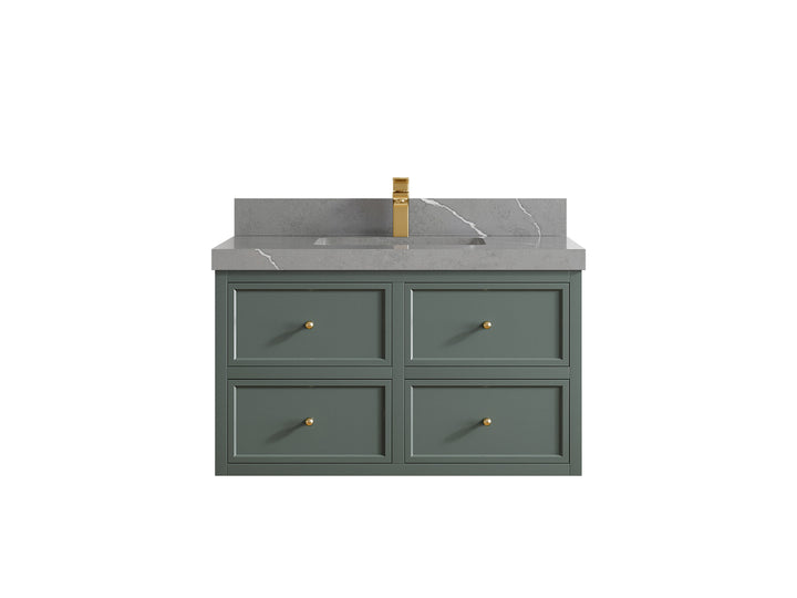Roswell Floating 36 in. W x 22 in. D Center Sink Bathroom Vanity - photo 33