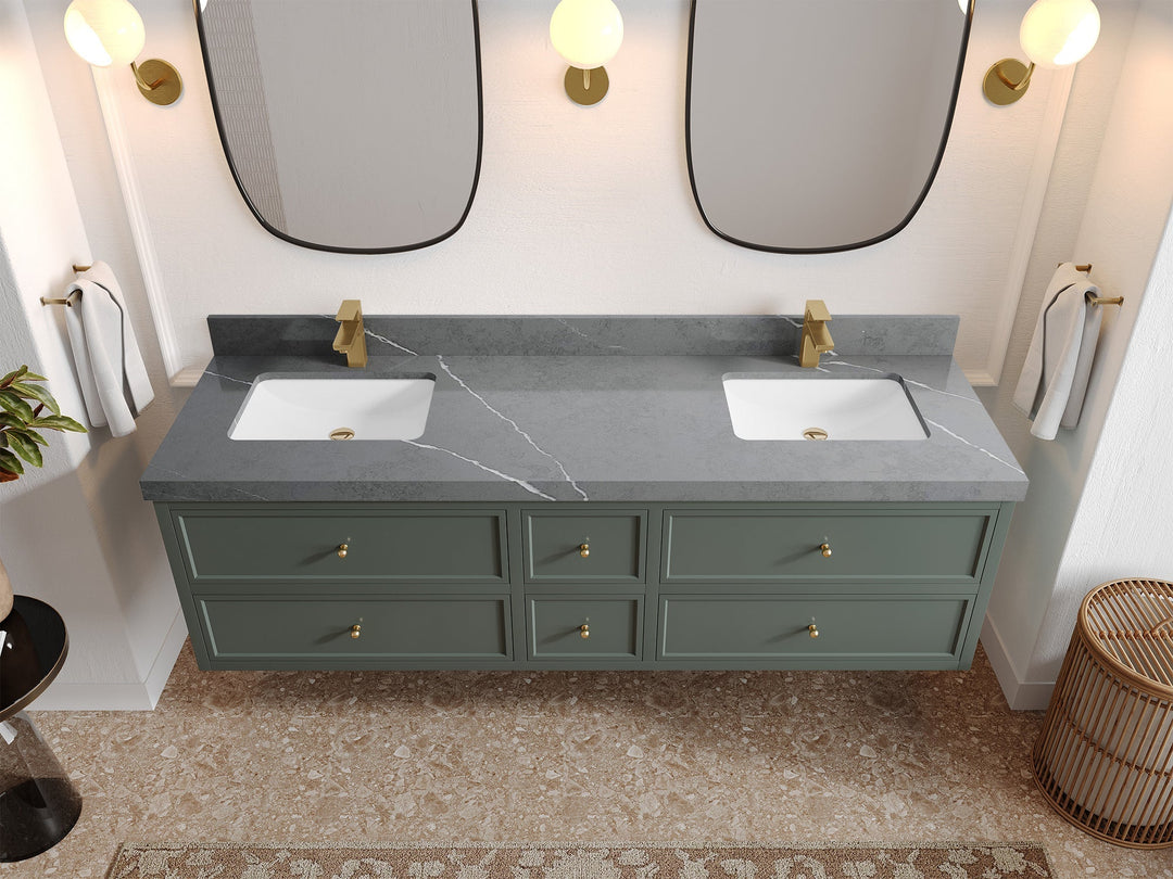 Roswell Floating 72 in. W x 22 in. D Double Sink Bathroom Vanity