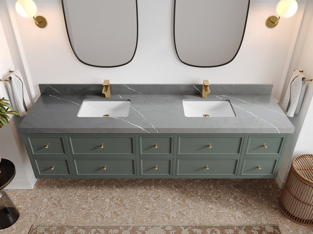 Roswell Floating 84 in. W x 22 in. D Double Sink Bathroom Vanity