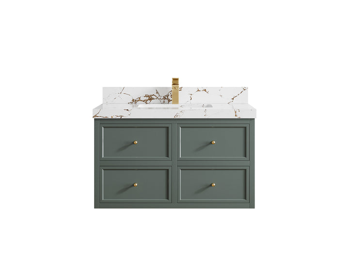 Roswell Floating 36 in. W x 22 in. D Center Sink Bathroom Vanity - photo 35