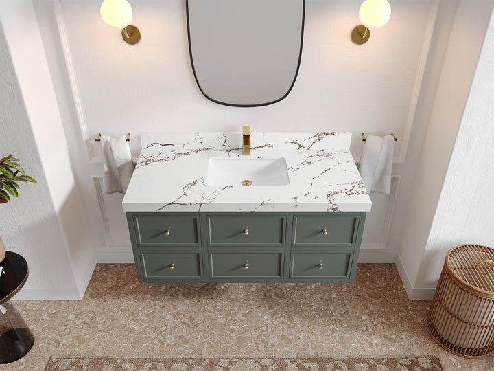 Roswell Floating 48 in. W x 22 in. D Single Sink Bathroom Vanity - photo 34