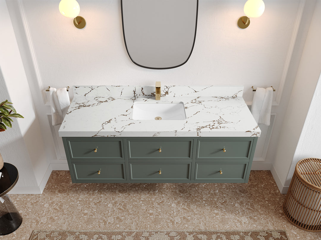 Roswell Floating 60 in. W x 22 in. D Single Sink Bathroom Vanity
