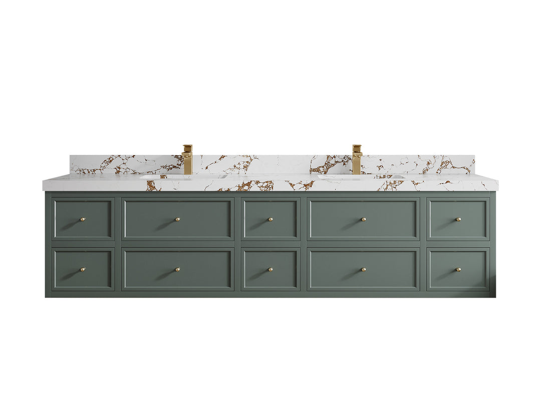 Roswell Floating 84 in. W x 22 in. D Double Sink Bathroom Vanity