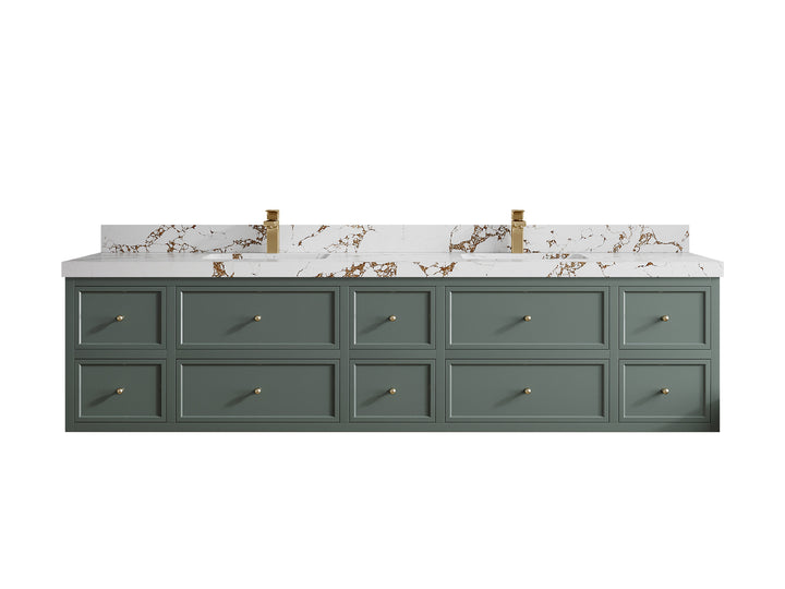 Roswell Floating 84 in. W x 22 in. D Double Sink Bathroom Vanity - photo 35