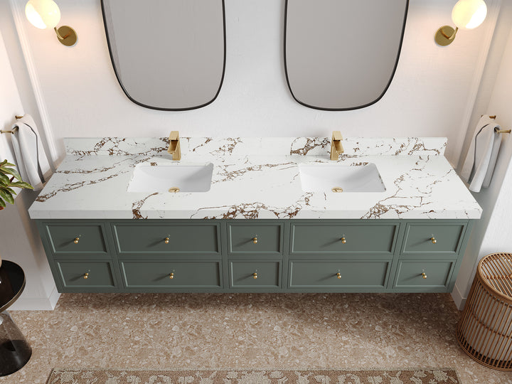 Roswell Floating 84 in. W x 22 in. D Double Sink Bathroom Vanity - photo 34