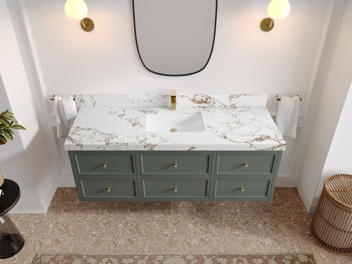 Roswell Floating 60 in. W x 22 in. D Single Sink Bathroom Vanity - photo 36