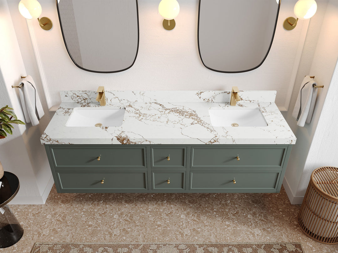 Roswell Floating 72 in. W x 22 in. D Double Sink Bathroom Vanity