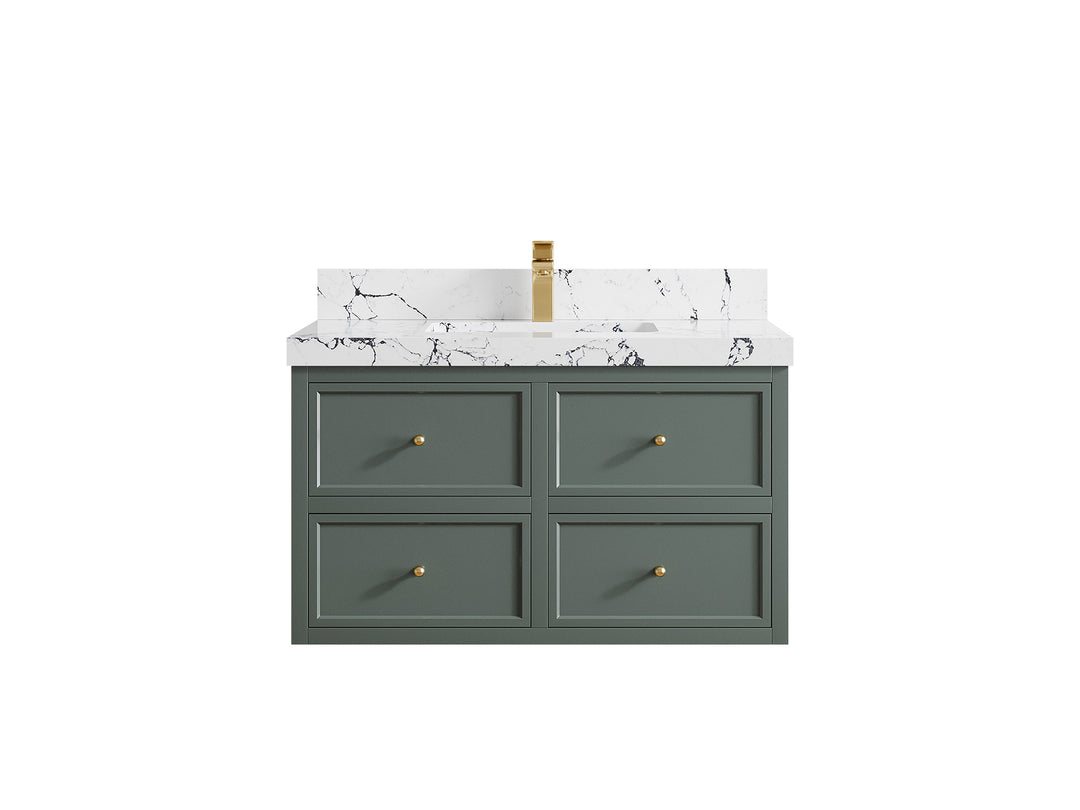 Roswell Floating 36 in. W x 22 in. D Center Sink Bathroom Vanity