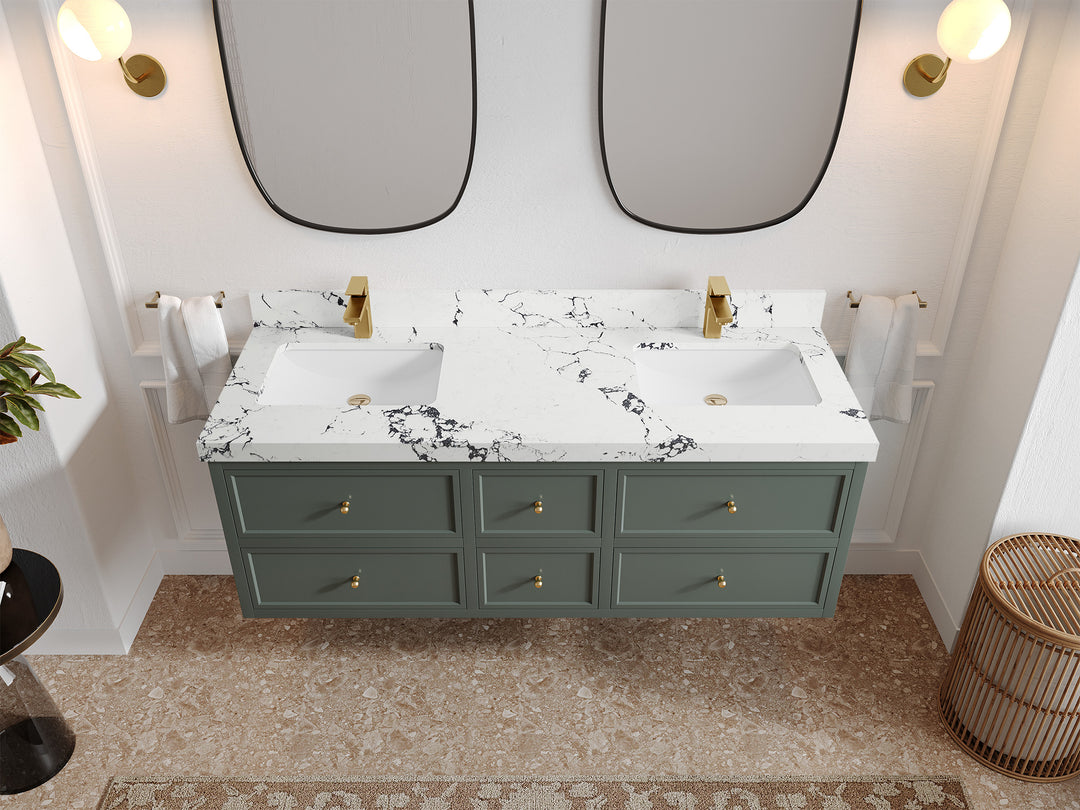 Roswell Floating 60 in. W x 22 in. D Double Sink Bathroom Vanity