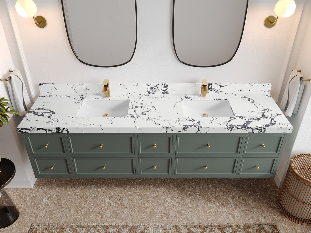 Roswell Floating 84 in. W x 22 in. D Double Sink Bathroom Vanity