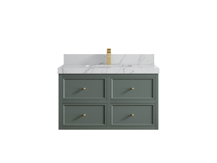 Roswell Floating 36 in. W x 22 in. D Center Sink Bathroom Vanity - photo 41