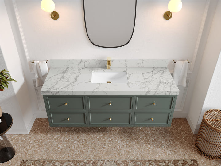 Roswell Floating 60 in. W x 22 in. D Single Sink Bathroom Vanity - photo 40