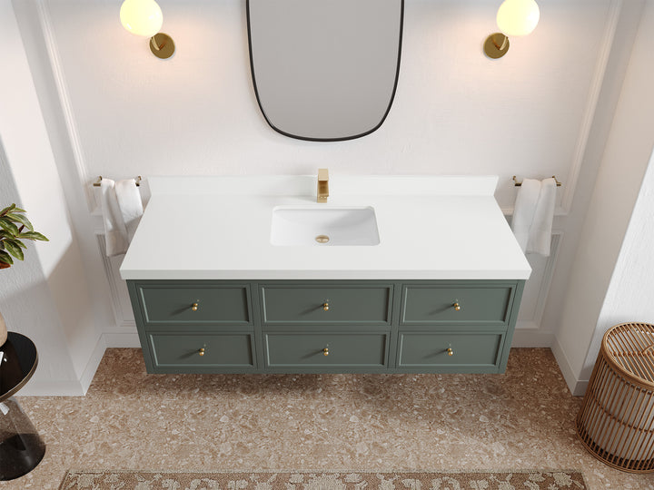 Roswell Floating 60 in. W x 22 in. D Single Sink Bathroom Vanity - photo 42