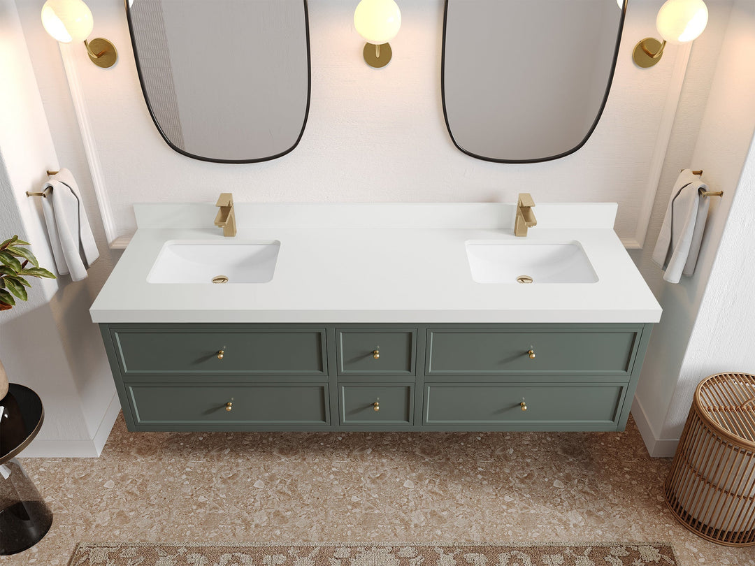 Roswell Floating 72 in. W x 22 in. D Double Sink Bathroom Vanity
