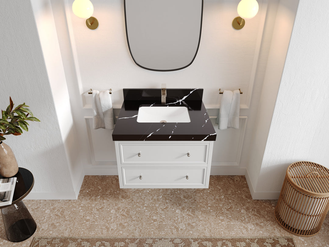 Roswell Floating 30 in. W x 22 in. D Single Sink Bathroom Vanity