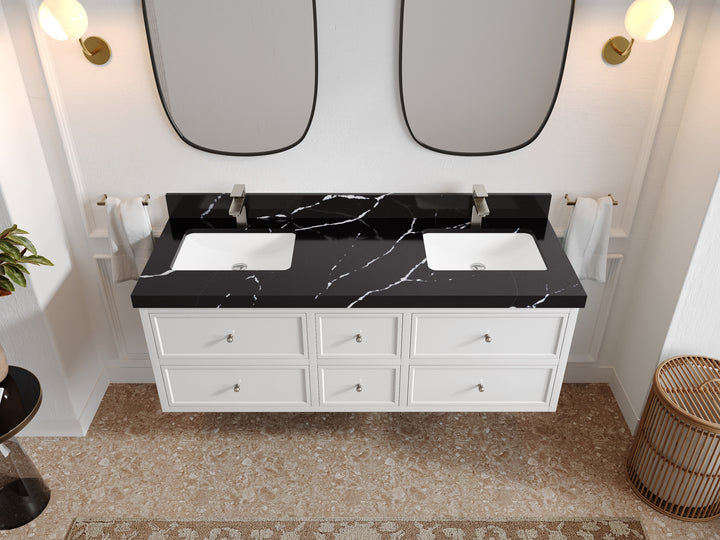 Roswell Floating 60 in. W x 22 in. D Double Sink Bathroom Vanity - photo 8